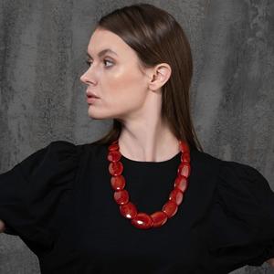 Premium Resin Craft Round Geometric Bead Lightweight <b>Statement</b> <b>Necklace</b> Contemporary Women's Fashion Jewelry Handmade Gift - Product Image 6