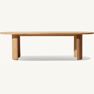 Mesa rectangular de madera de teca ecológica con un estilo moderno y sencillo para uso en exteriores. - Product Image 1