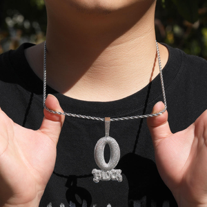 Letter O Moissanite Pendant Necklace 925 Silver Iced Out <b>Initial</b> <b>Chain</b> Hip Hop Jewelry Luxury Statement Gift For Men Women - Product Image 6