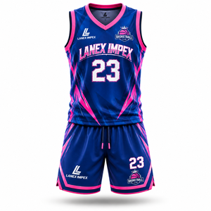 Ensemble de maillots de basket-ball pour jeunes, personnalisable avec logo, numéro et nom, respirant, séchage rapide, vêtements de sport en polyester pour l'école, le club et l'équipe - Product Image 1