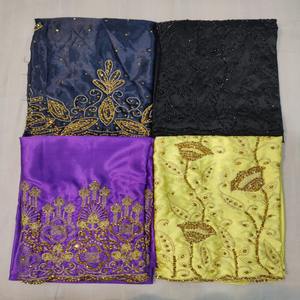 Tela de Seda Somalí Gorgura Súper Clásica y Moderna, con Bordado y Pedrería, Patrón Floral, Suave y Cómoda, para Confección de Vestidos - Product Image 1