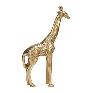 Statue de girafe en métal massif de qualité supérieure, sculpture décorative pour salon moderne, table console et bureau - Product Image 4