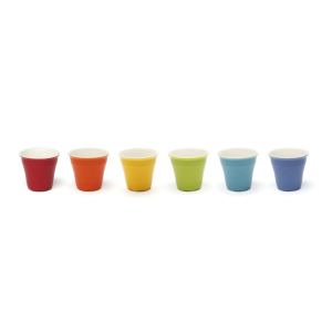Set di 6 Tazze da Caffè in Ceramica Excelsa Multicolore 7,5 Cl in Porcellana con Vassoio - Product Image 4