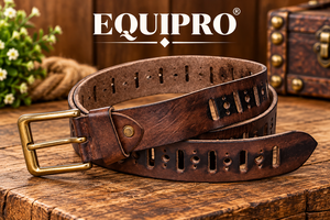 Cinturón Casual Equipro Vintage de Cuero Genuino con Estampado Animal, Impermeable, Transpirable, con Hebilla Cuadrada de Aleación Marrón - Product Image 2