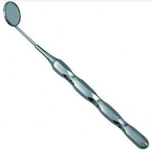 ENGR TRADERS CO ETS-042 Miroir buccal dentaire à usage manuel en acier inoxydable avec poignée moletée, instrument d'examen oral de classe I, argent - Product Image 1