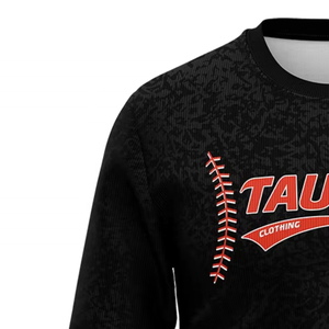 Sudadera Negra Gráfica de Cuello Redondo para Hombre, con Logotipo Personalizado, Estilo Béisbol, Manga Larga, para Entrenamiento de Equipo, Top de Invierno al por Mayor - Product Image 5