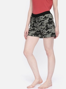 Shorts de Mujer con Estampado de Camuflaje, Cintura Media, Cordón Ajustable, Tejido de Punto, Spandex, Poliéster, Casual, Transpirable, Corte Regular - Product Image 1