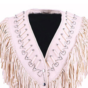 <b>Womens</b> Western Fringe Vest Leather Cowboy <b>Sleeveless</b> <b>Jacket</b> Suede Tassel Biker Rodeo Festival Fashion Supplier Premium OEM - Product Image 4