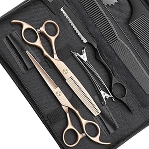 Ensemble de ciseaux de coiffure professionnels en acier inoxydable, ciseaux de barbier, ciseaux de coupe de cheveux, kit d'outils de coiffage - Product Image 3