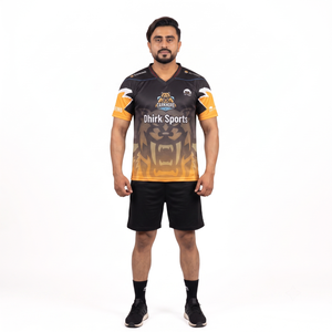 Camiseta de Esports Personalizada Sublimada 100% Poliéster Micro Malla Interlock, Cuello en V, Manga Corta, Absorbe la Humedad - Product Image 1