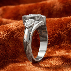 Modern 925 <b>Sterling</b> <b>Silver</b> Pear Cut Engagement <b>Ring</b> Bezel <b>Set</b> Three Stone Moissanite Diamond <b>Ring</b> for Women Teardrop Wedding - Product Image 2