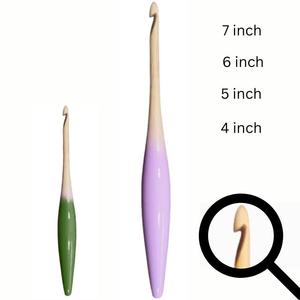 Ensemble crochet ergonomique personnalisé haute qualité 5mm fil de bois aiguilles à tricoter avec bol élégant usage domestique boîte emballée cadeau - Product Image 5