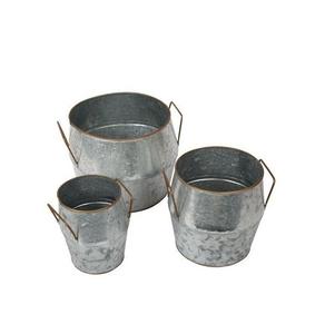 Jardinière ronde galvanisée avec base profonde, idéale pour la culture de légumes, d'herbes et pour la décoration intérieure - Product Image 2