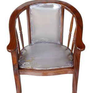 Handcrafted Solid Wood Chairs with Cushioned Seat, Premium Wooden <b>Seating</b> for Study Room, Office & Living Room - Product Image 1