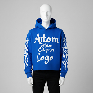 Custom <b>Men</b> Regular Fit Heavyweight Hoodie 370g Heat-transfer Printed Front 3d Puff Embossed Logo Cotton 80% Polyester 20% - Product Image 5