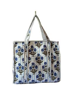 ATITHI ART Cotton Quilted <b>Tote</b> Bag Eco Friendly Reusable Soft Padded Shopping Travel Daily Carry Lightweight <b>Zipper</b> Closure - Product Image 5