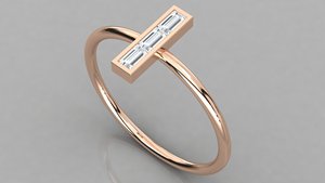 Bague en diamant taille baguette pour femme en platine, couleur D, certifiée GIA, style classique de fiançailles - Product Image 5