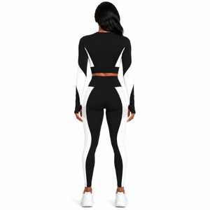 Custom Women's Yoga Set Breathable Seamless Sports Bra High Waist Leggings Fitness Activewear ODM Manufacturer - Product Image 3
