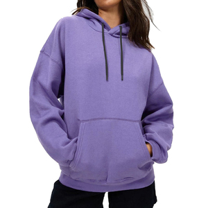 Womens for Oversized Hooded Sweatshirt 100% Cotton Fleece Full Sleeve Kangaroo Pocket Winter Wear IBRATEX International Lined - Product Image 2