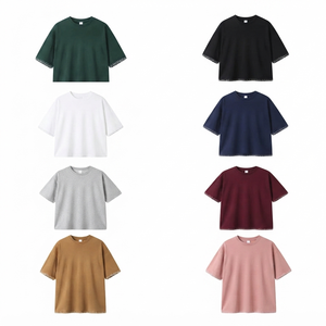 Camiseta de punto lisa de manga corta para hombre, estilo boxy, 240g, con ribete cosido a mano, Sorona, estilo urbano, personalizada y nueva. - Product Image 6