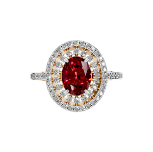 แหวนทับทิมฮาโลเจนสีทอง14K 18K ที่ได้รับการรับรองจากผู้ผลิตจำนวนมากได้รับการรับรองในราคาถูก - Product Image 3