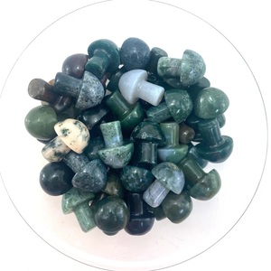 Ágata Musgosa Natural Tallada en Forma de Hongo, Ágata Dendrítica Verde, Cristal Curativo para Reiki, Decoración Feng Shui, Venta al por Mayor - Product Image 3
