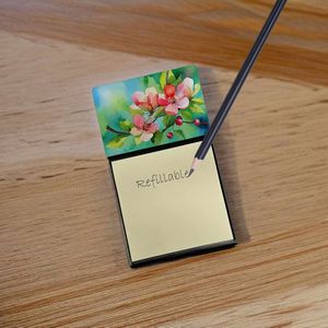 New Arkansas Apple Blossom Watercolor <b>Sticky</b> <b>Note</b> Holder Self-<b>Sticky</b> <b>Note</b> Pads Memo Pads Refillable Dispenser Blank Desk - Product Image 2