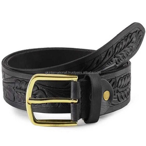 Boucle ardillon en alliage de finition dorée de luxe ceinture occidentale usinée à fleurs faite à la main pour les tailles personnalisées unisexes commande en gros fabriquée en Inde - Product Image 3