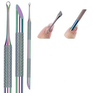 Empujador de Cutículas de Calidad Premium, Herramienta para Remover Esmalte de Uñas, Cortador de Cutículas, Removedor de Uñas, Reutilizable, Doble Cabeza, Duradero - Product Image 1