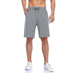 กางเกงขาสั้นผู้ชายสีเทา มีกระเป๋าซิปด้านข้าง เอวยางยืด สวมใส่สบายๆ ในฤดูร้อน ราคาถูก ผลิตจากผ้าฝ้าย - Product Image 4