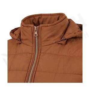 Hooded Quilted Waterproof <b>Bubble</b> Jacket Black Full Sleeve Winter Windproof Cotton Shell Knitted Fabric Polyester Filling Stand - Product Image 4