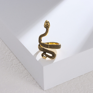 Rose Gold <b>Snake</b> <b>Ring</b> Animal Shape Vintage Style Unisex Everyday Wear Jewelry - Product Image 2