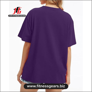 T-shirt à manches courtes col rond pour femme, bleu uni, tricoté, décontracté, coupe ajustée, toutes saisons - Product Image 2