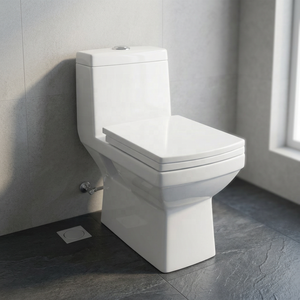 WC monobloc en céramique de haute qualité à double chasse, à alimentation par gravité, à poser au sol, pour salle de bain moderne - Product Image 1