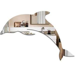 Espejo Adhesivo Acrílico Ecológico con Diseño de Delfín, Arte Mural 3D para Habitación Infantil, Decoración de Pared para Baño, Espejo Autoadhesivo - Product Image 1