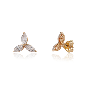 Boucles d'oreilles clous trio en diamant taille marquise 100 % naturel de qualité supérieure, bijoux minimalistes pour tous les jours, unisexe, en or jaune pur 14 carats - Product Image 5