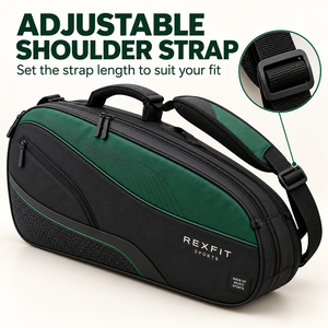 Bolsa de Raqueta de Squash Personalizada en Verde con Cierre de Doble Cremallera y Asa Acolchada para Almacenamiento de Equipo - Product Image 2