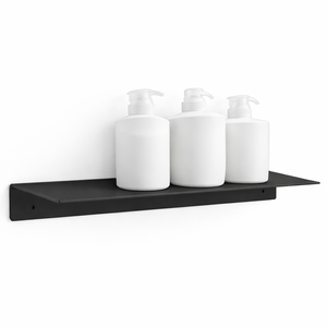 Étagère murale noire pour salle de bain, support de rangement en acier inoxydable pour douche et cuisine, design moderne antirouille - Product Image 4