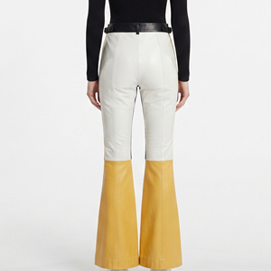Women Skinny Leather Flare Pants Female Adjustable Waist Leather Wide Leg <b>Leggings</b> Ladies Leather <b>Flared</b> Tight With Pockets - Product Image 2
