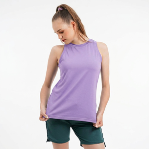 Camiseta sin mangas deportiva de poliéster con estampado de circuito neón para mujer, de secado rápido, cuello redondo, tejida, para fitness - Product Image 6