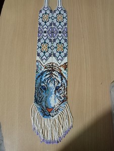 Collier tendance en perles de tigre, collier ukrainien Gerdan | Chunky | Ethnique | Tribal | Collier pour femme africaine, pour les talentueuses, avec boucles d'oreilles - Product Image 5