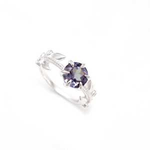 Anillo de Alejandrita que Cambia de Color, Plata de Ley 925, Certificado IGI, 2.00 Quilates, Estilo Vintage, Joyería con Piedras Preciosas, Regalo Romántico de Cumpleaños - Product Image 6