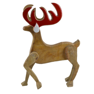 Juego de 2 Estrellas Rojas de Madera de Mango Tallada, Adornos Navideños, Decoración para el Hogar, al Mejor Precio - Product Image 5