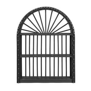 Creative Black Arched Bamboo Wall Mounted <b>Shelf</b> Storage Rack Organizer <b>Unit</b> for Home Decor Decoration Items - Product Image 1