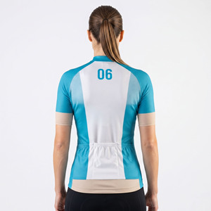 Maillot de cyclisme pour femmes à manches courtes, maillot de cyclisme pour femmes 100% polyester, maillot de cycliste à fermeture éclair pour femmes, maillot de sport pour femmes - Product Image 2
