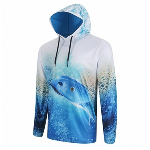 Hoodie Confortable et Tendance pour l'Extérieur, Imperméable, en Polyester Uni, Protection UV UPF 50, Manches Longues, Logo Avant, Idéal pour la Pêche - Product Image 3