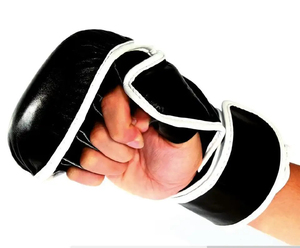 Guantes de Cuero Personalizados de Dedo Corto para Artes Marciales, Sparring, Sanda, Boxeo, MMA - Guantes Sólidos para Uso en Exteriores, Servicios OEM - Product Image 4