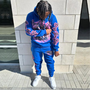 Streetwear personnalisé DTG décoration graphique surdimensionné DTG impression poids lourd 100% coton français éponge sweat à capuche pour hommes - Product Image 4