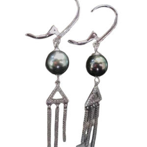 Boucles d'oreilles pendantes en perles d'Akoya d'eau de mer 7-8 mm Bijoux pour femmes Cadeau pour la fête de Qixi - Product Image 5