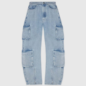 กางเกงยีนส์ผู้หญิงแฟชั่นใหม่ขายดี OEM ระบายอากาศได้ดี ขายส่งทรงสลิมลำลองคุณภาพสูง ออกแบบตามสั่ง - Product Image 4